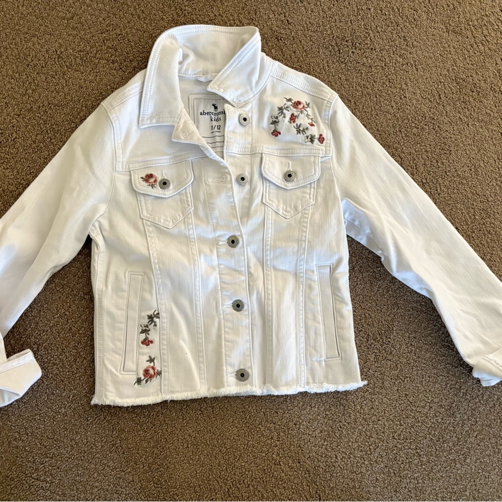 Abercrombie Kids White Jean Jacket